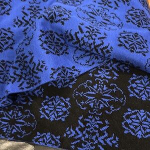 Blue and Black Patterned infinity Scarf